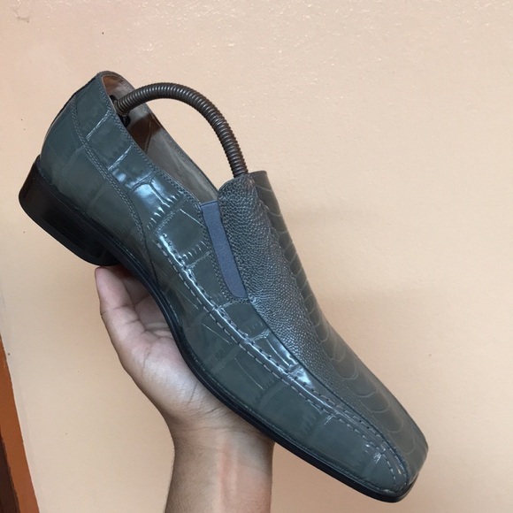 Stacy Adams Green Alligator Print Dress Shoes